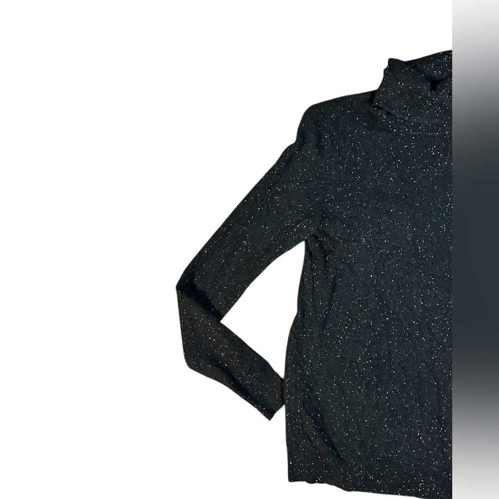 Bloomingdale’s Black Cashmere Turtleneck Sweater Large - Picture 2 of 5